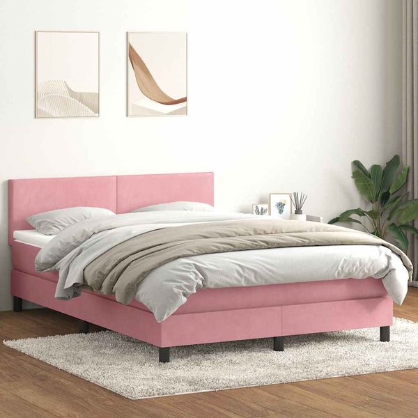 Boxspringbett Rosa mit LED 160x210 cm Samt