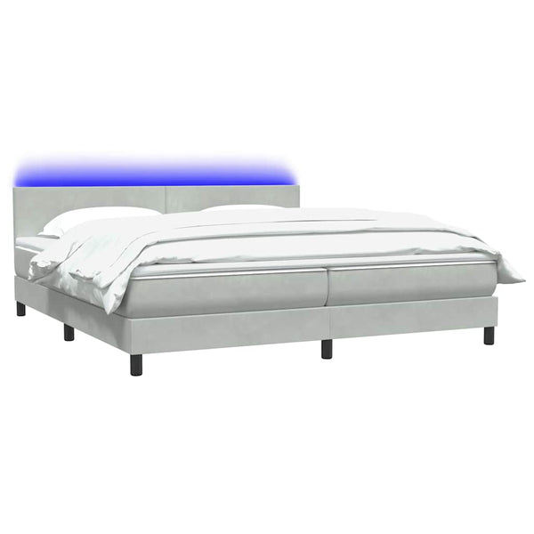 Boxspringbett mit LED Hellgrau 180x210 cm