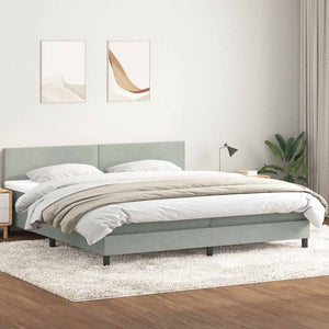 Boxspringbett mit LED Hellgrau 180x210 cm