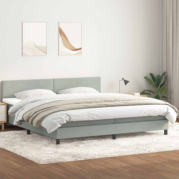 Boxspringbett mit LED Hellgrau 180x210 cm
