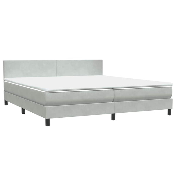 Boxspringbett mit LED Hellgrau 180x210 cm