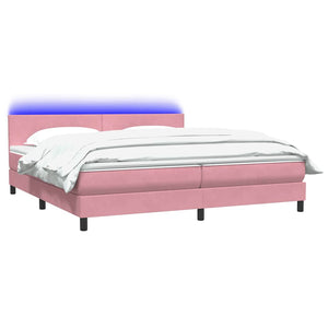 Boxspringbett Rosa Samt LED 180x210 cm