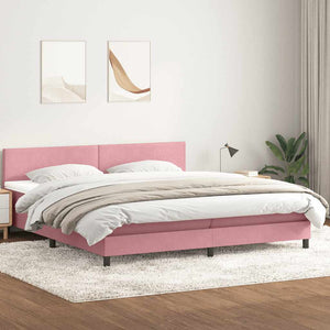 Boxspringbett Rosa Samt LED 180x210 cm