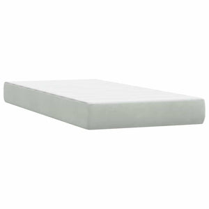 vidaXL Box Spring Bed with Mattress & LED Light Grey 80x220 cm Velvet