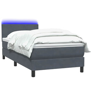 Boxspringbett mit LED Dunkelgrau 80x220 cm