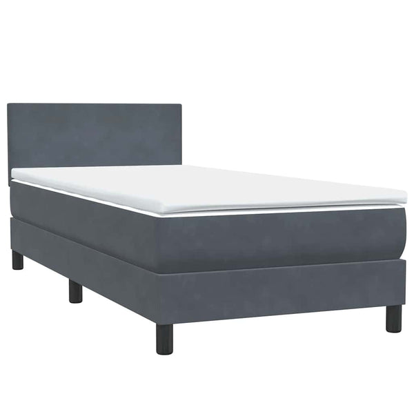 Boxspringbett mit LED Dunkelgrau 80x220 cm