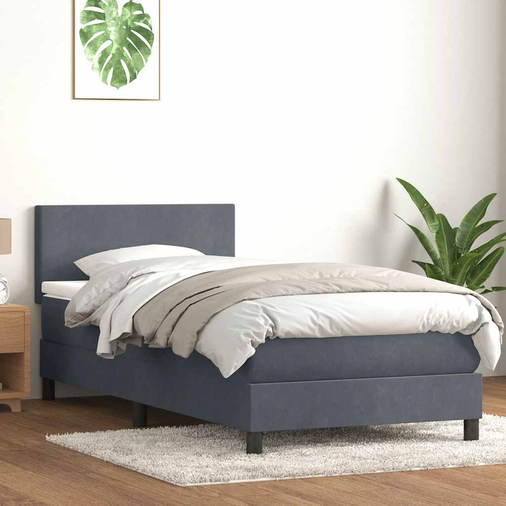 Boxspringbett mit LED Dunkelgrau 80x220 cm
