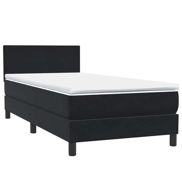 Boxspringbett mit LED Schwarz 80x220 cm Samt