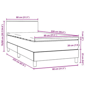 Boxspringbett mit LED Dunkelgrün 80x220 cm