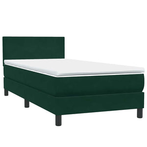 Boxspringbett mit LED Dunkelgrün 80x220 cm
