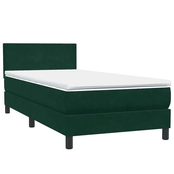 Boxspringbett mit LED Dunkelgrün 80x220 cm