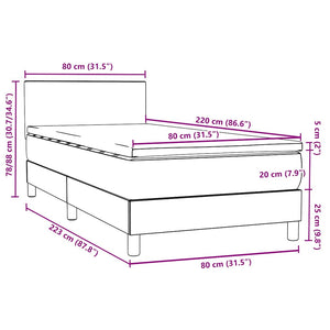 Boxspringbett Rosa 80x220 cm mit LED