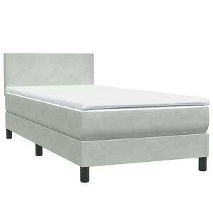 Boxspringbett mit LED Hellgrau 90x220 cm