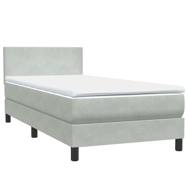 Boxspringbett mit LED Hellgrau 90x220 cm