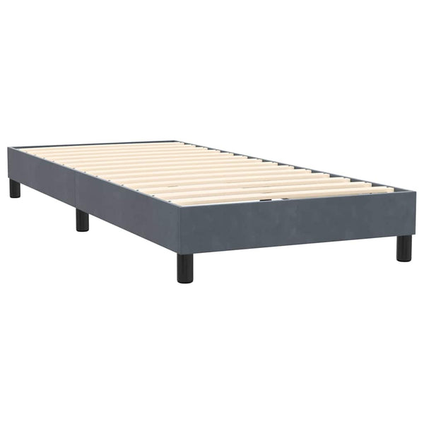 Boxspringbett mit LED Dunkelgrau 90x220 cm Samt