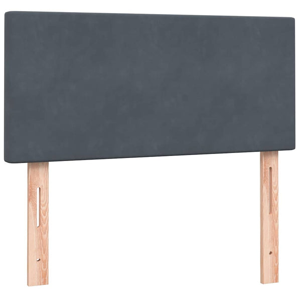 Boxspringbett mit LED Dunkelgrau 90x220 cm Samt