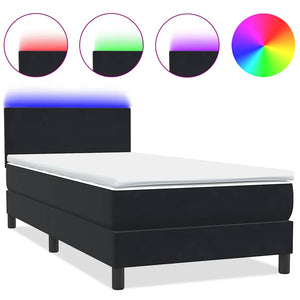 Boxspringbett Schwarz 90x220 cm mit LED