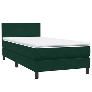 Boxspringbett mit LED Dunkelgrün 90x220 cm