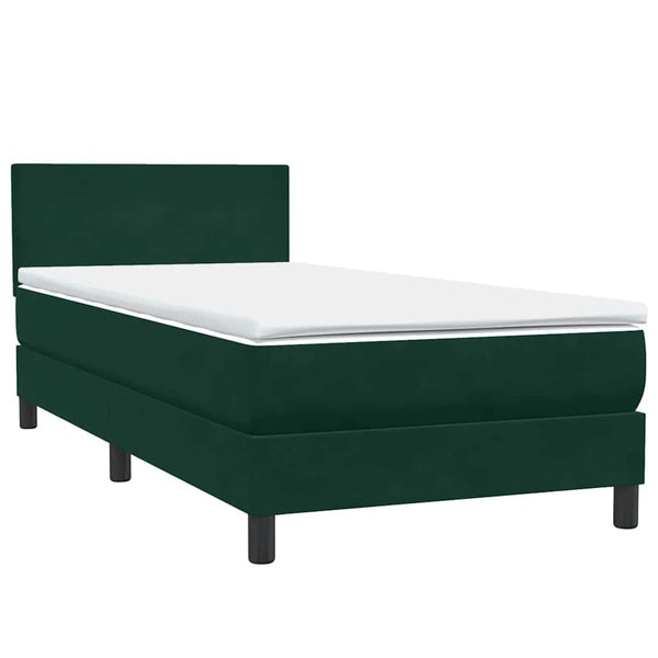 Boxspringbett mit LED Dunkelgrün 90x220 cm