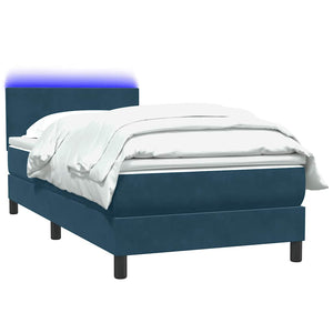Boxspringbett mit LED Dunkelblau 100x220 cm