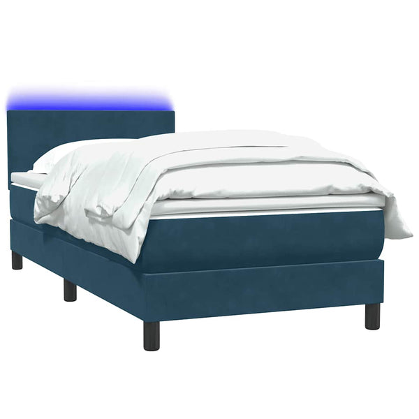 Boxspringbett mit LED Dunkelblau 100x220 cm