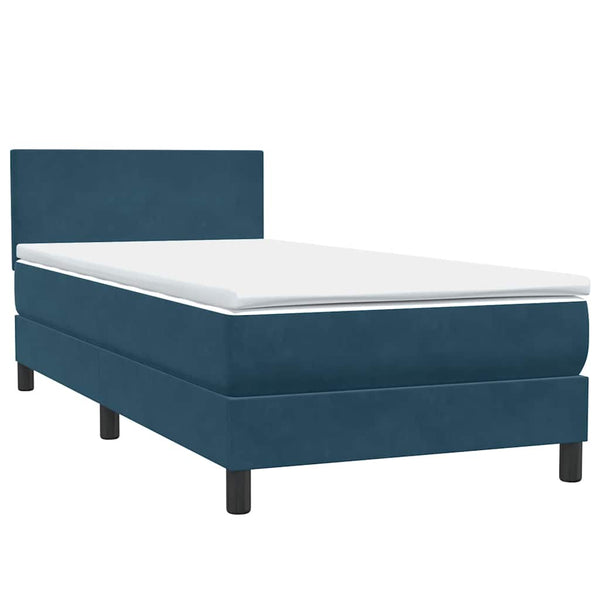 Boxspringbett mit LED Dunkelblau 100x220 cm