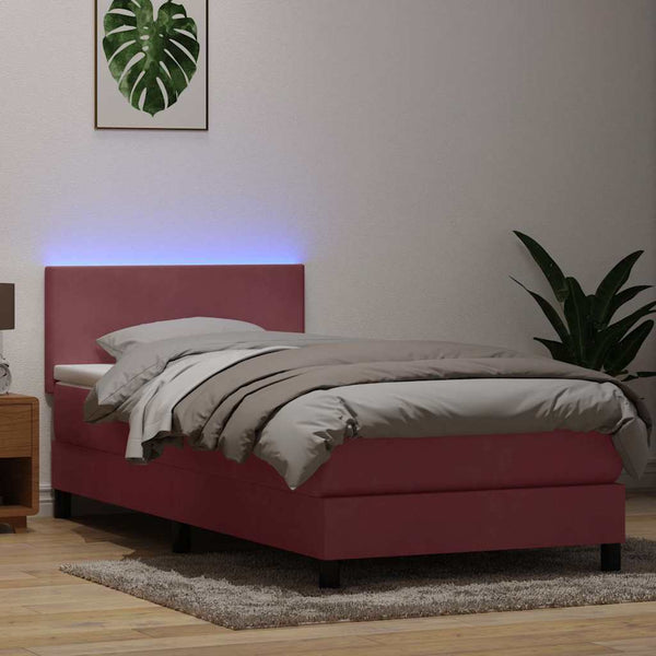 Boxspringbett Rosa 100x220 cm mit LED