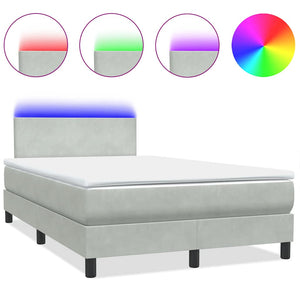 Boxspringbett mit LED Hellgrau 120x220 cm