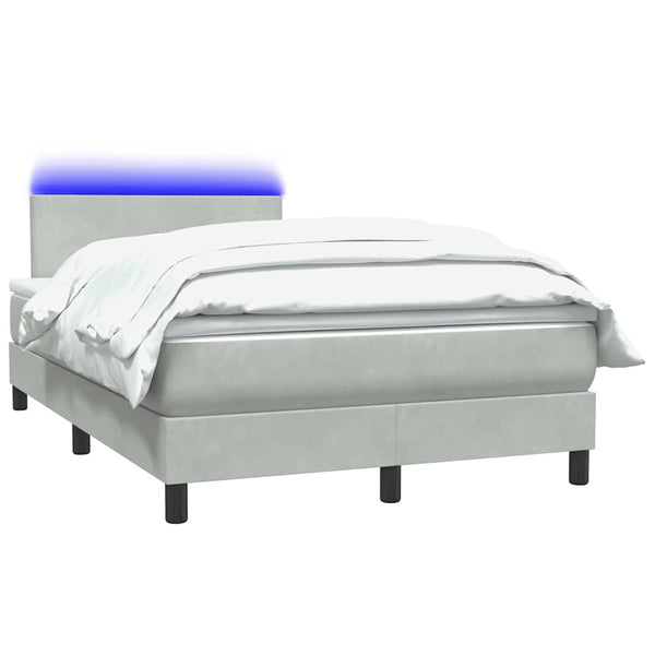 Boxspringbett mit LED Hellgrau 120x220 cm
