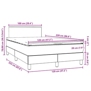 Boxspringbett mit LED Hellgrau 120x220 cm