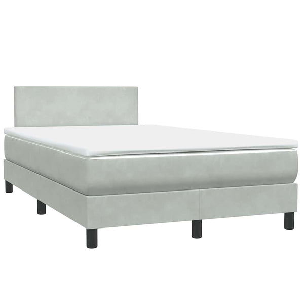Boxspringbett mit LED Hellgrau 120x220 cm
