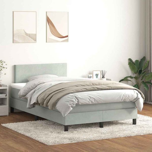 Boxspringbett mit LED Hellgrau 120x220 cm