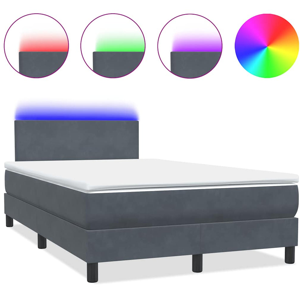 Boxspringbett mit LED Dunkelgrau 120x220 cm