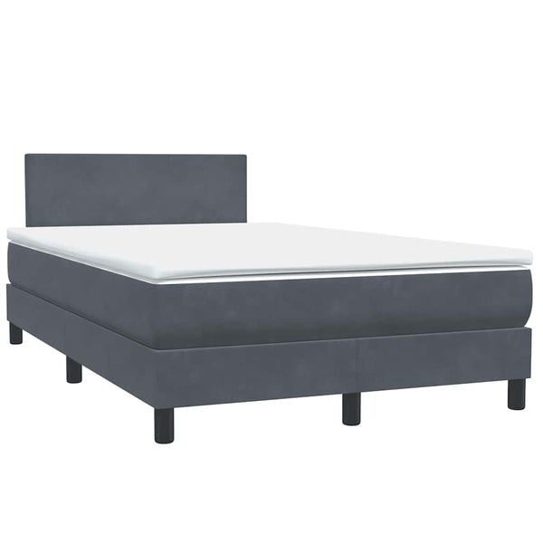 Boxspringbett mit LED Dunkelgrau 120x220 cm