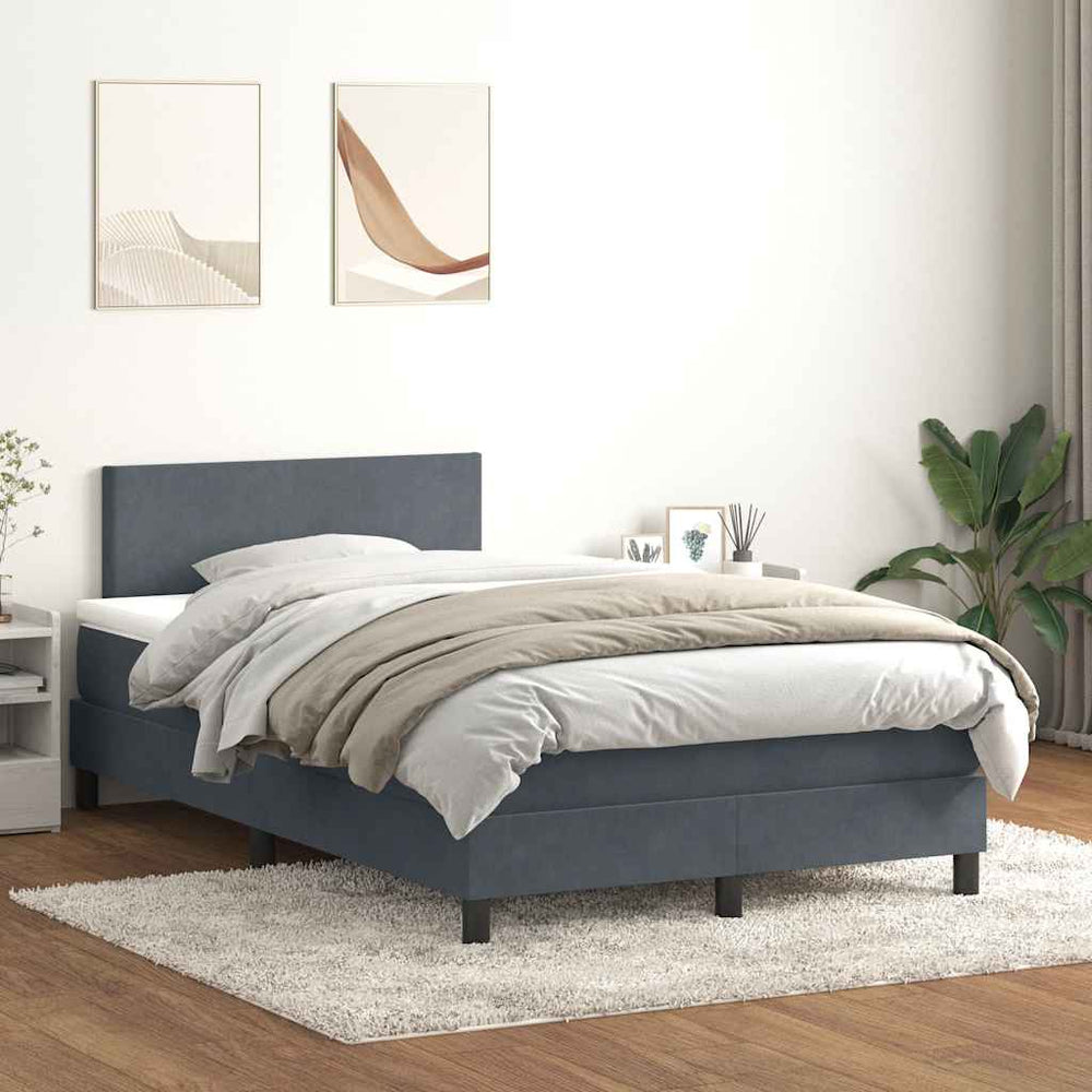Boxspringbett mit LED Dunkelgrau 120x220 cm