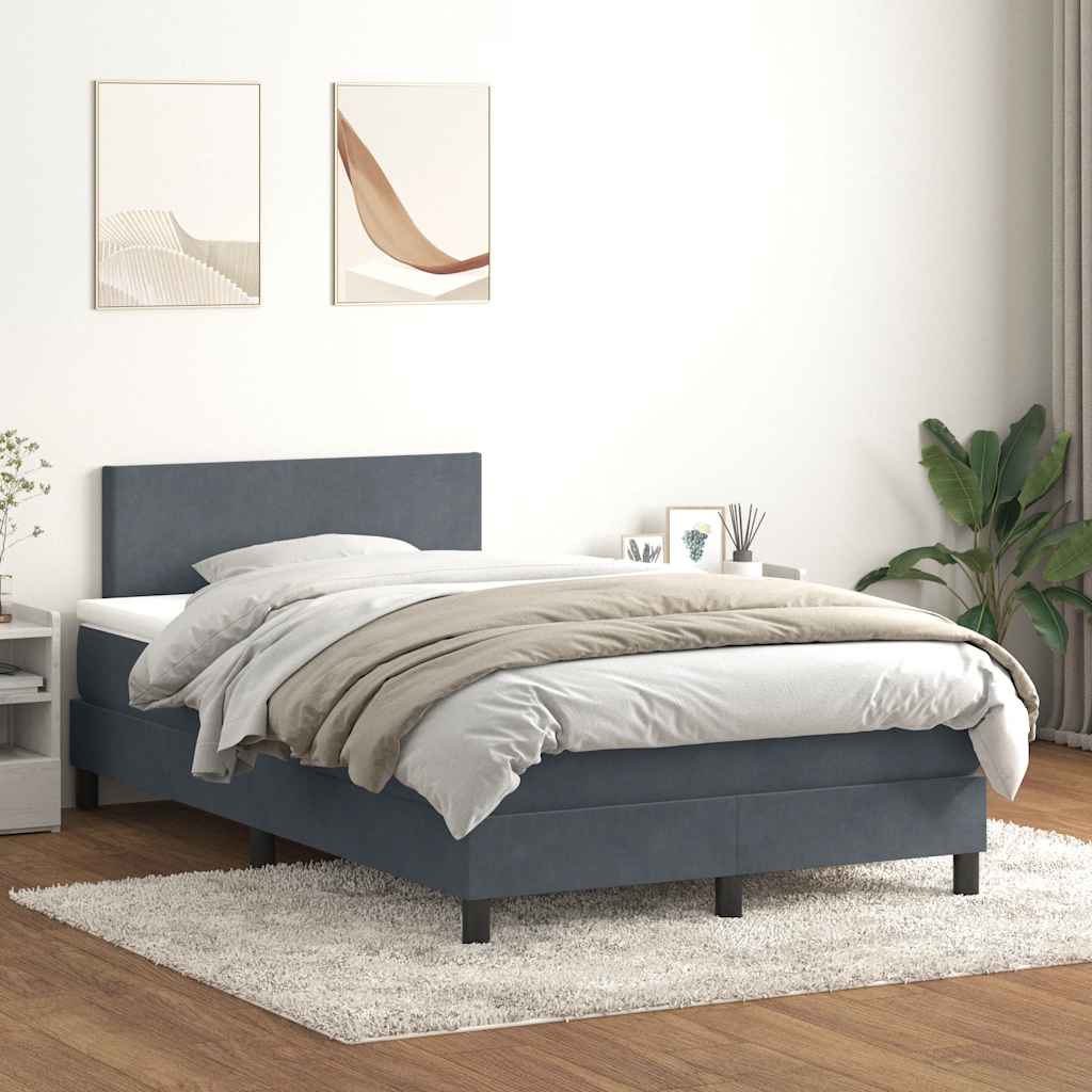 Boxspringbett mit LED Dunkelgrau 120x220 cm