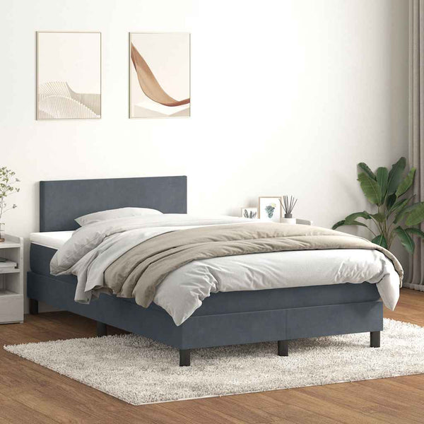 Boxspringbett mit LED Dunkelgrau 120x220 cm