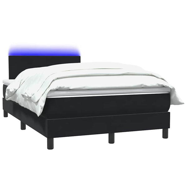 Boxspringbett mit LED Schwarz 120x220 cm Samt