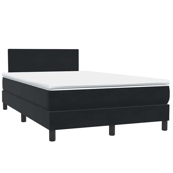 Boxspringbett mit LED Schwarz 120x220 cm Samt