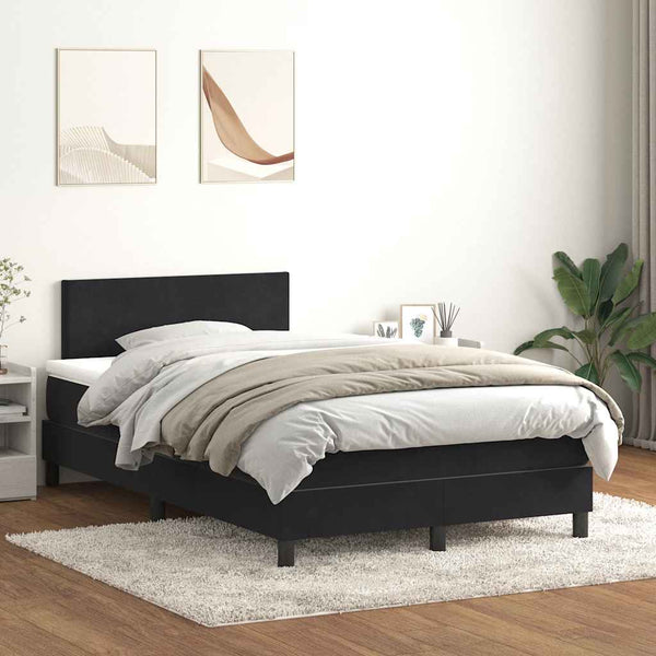 Boxspringbett mit LED Schwarz 120x220 cm Samt