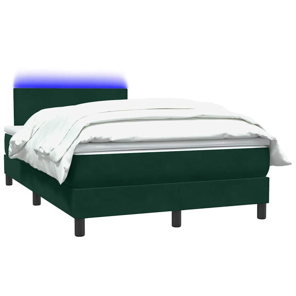 Boxspringbett mit LED Dunkelgrün 120x220 cm