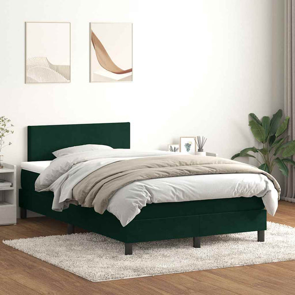 Boxspringbett mit LED Dunkelgrün 120x220 cm