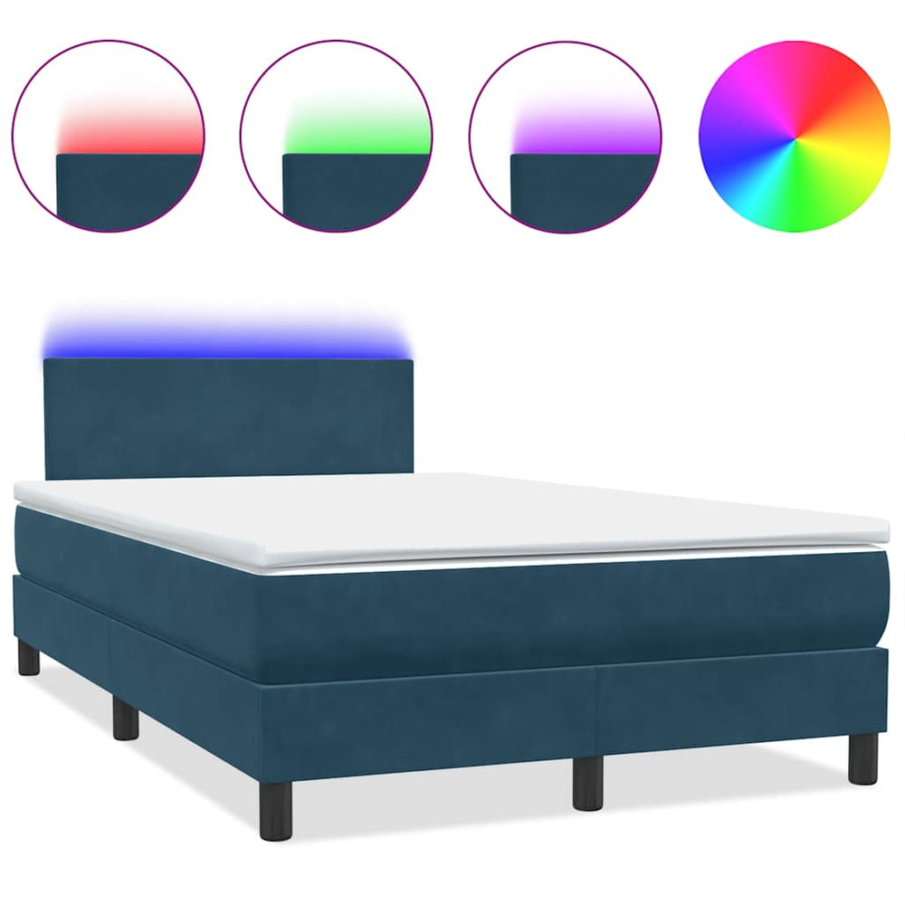 Boxspringbett mit LED Dunkelblau 120x220 cm