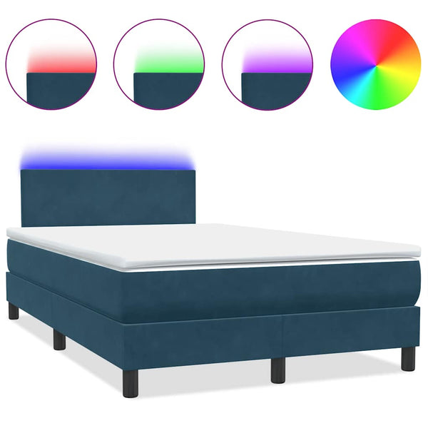Boxspringbett mit LED Dunkelblau 120x220 cm