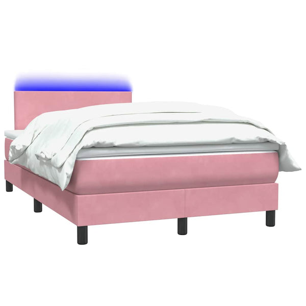 Boxspringbett mit Matratze & LED Rosa 120x220 cm