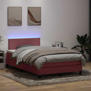 Boxspringbett mit Matratze & LED Rosa 120x220 cm