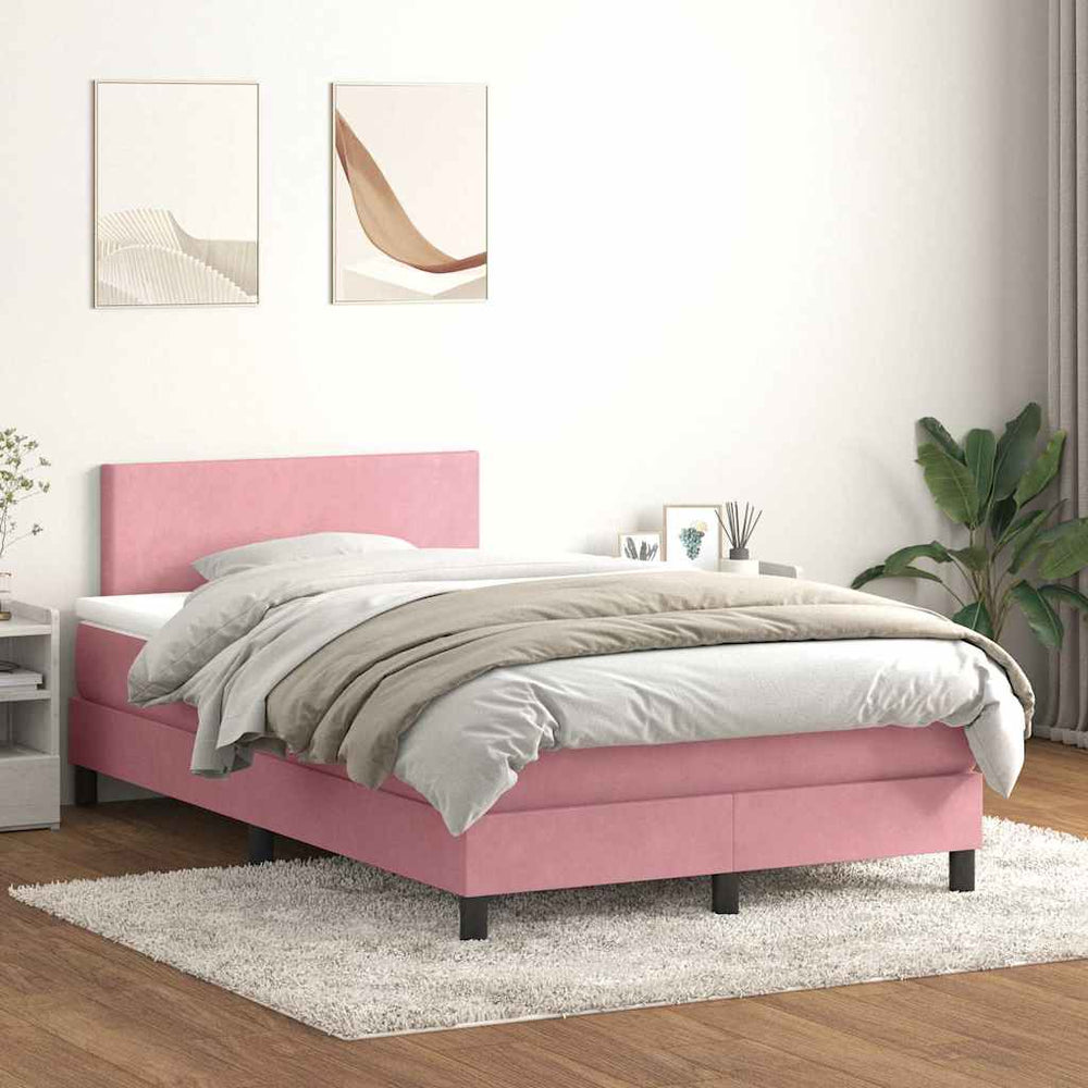 Boxspringbett mit Matratze & LED Rosa 120x220 cm