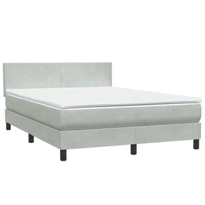 Boxspringbett mit Matratze & LED Hellgrau 140x220 cm