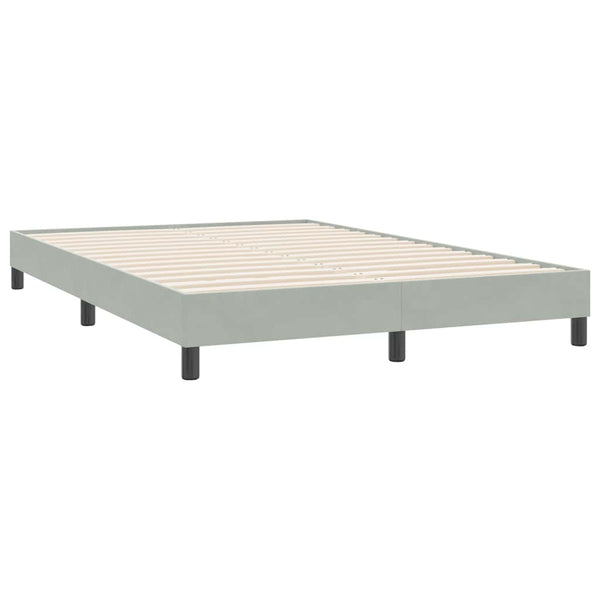 Boxspringbett mit Matratze & LED Hellgrau 140x220 cm