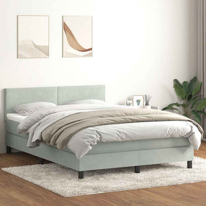 Boxspringbett mit Matratze & LED Hellgrau 140x220 cm